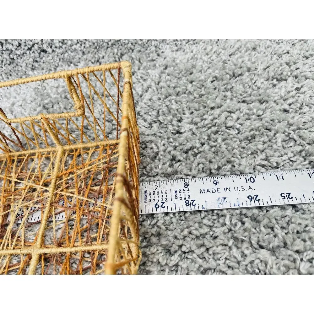 String Woven Trinket Basket Square Home Any Room Decor Storage 4inX6inX8in